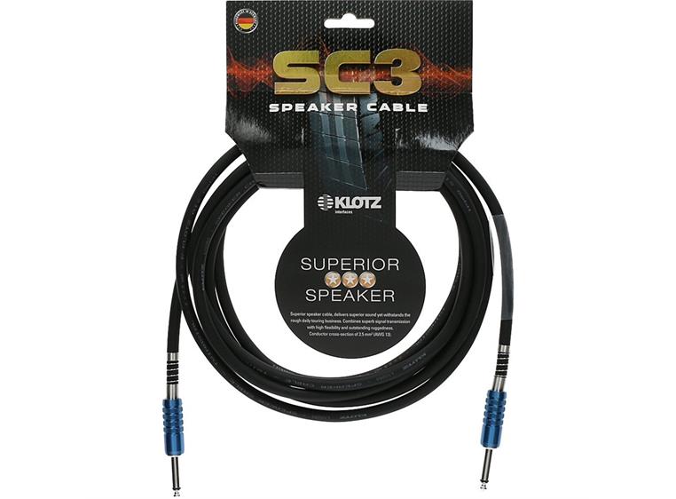 Klotz SC3PP03SW Høytt kabel SC3 2x2,5mm2 Jack Jack 3m