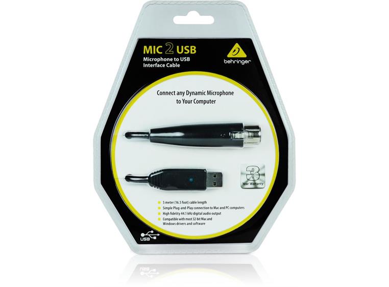 Behringer MIC 2 USB Microphone to USB Interface Cable