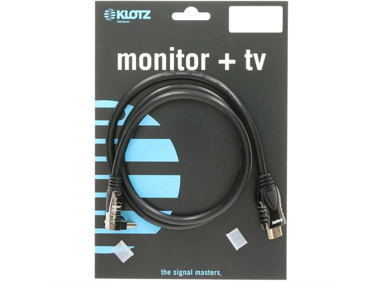 Klotz HA-HA-A3 HDMI High Speed UHD 4k Ethernet kabel m/en vinkel 3m