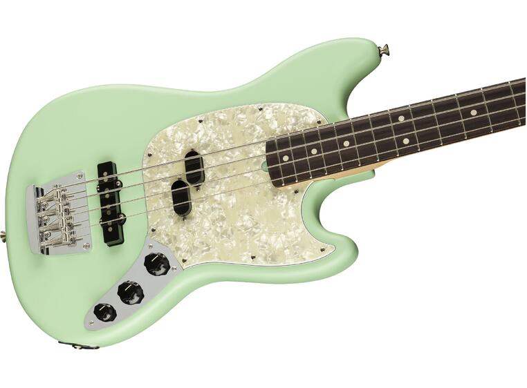 Fender American Performer Mustang Bass Satin Surf Green, RW