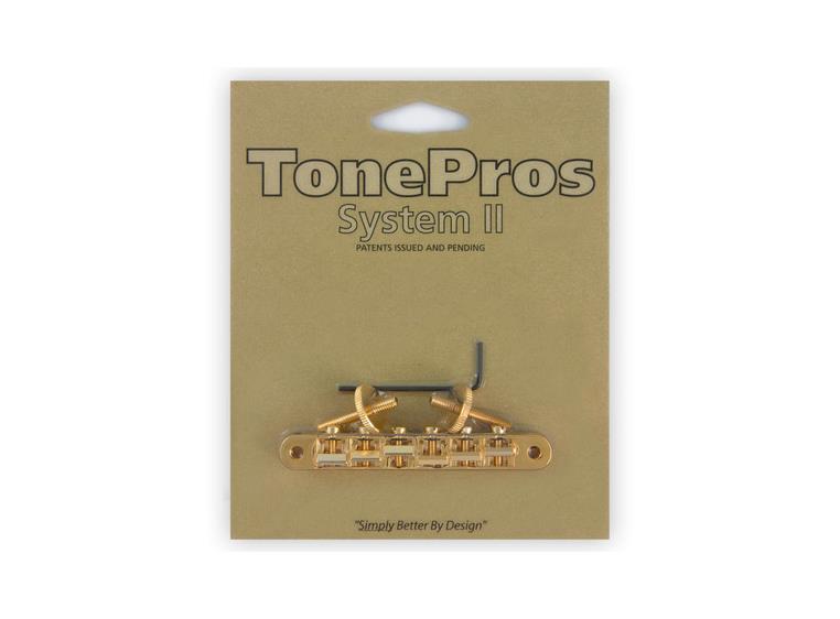 TonePros AVR2 G - Tune-O-Matic Bridge (Vintage ABR-1 Replacement) - Gold