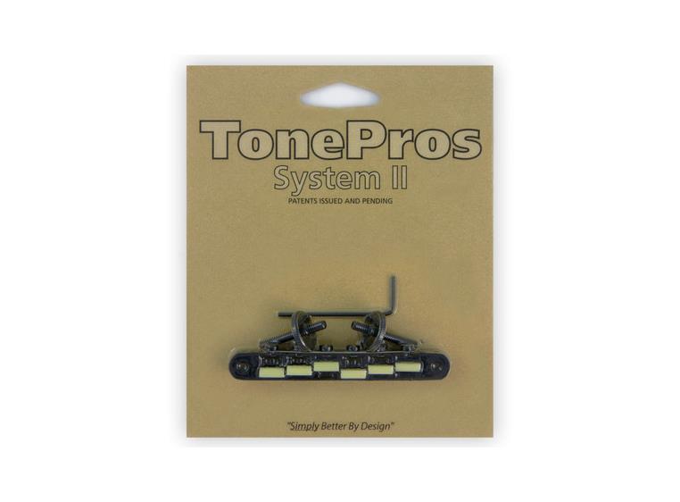 TonePros AVR2 B - Tune-O-Matic Bridge (Vintage ABR-1 Replacement) - Black