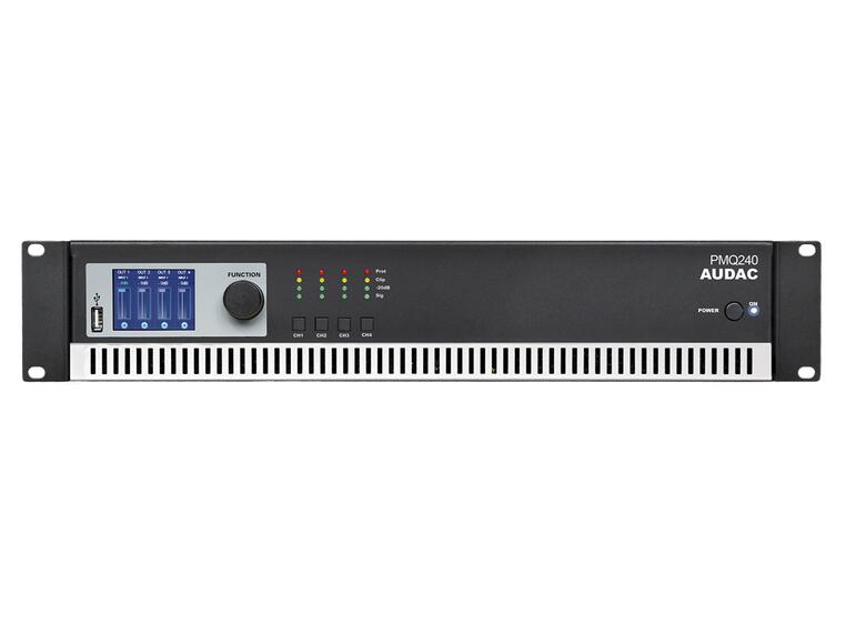 Audac PMQ240 4-kanal 100V DSP-forsterker, 4x240W RMS, RS232