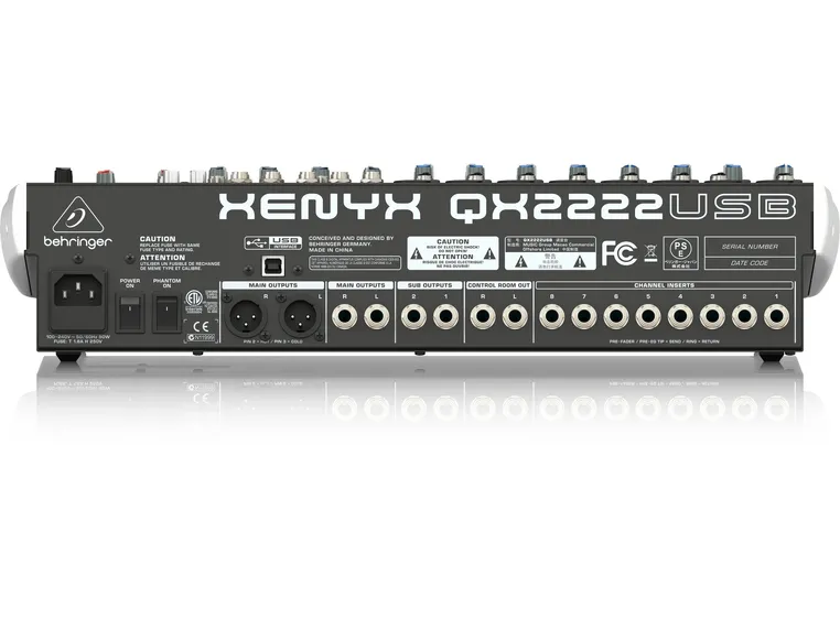 Behringer Xenyx QX2222USB Premium Mixer 22-Input 2/2-Bus, KLARK TEKNIK Multi-FX 