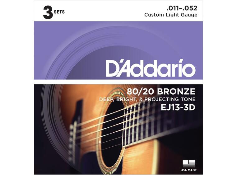 D'Addario EJ13-3D (011-052) 3-pakning