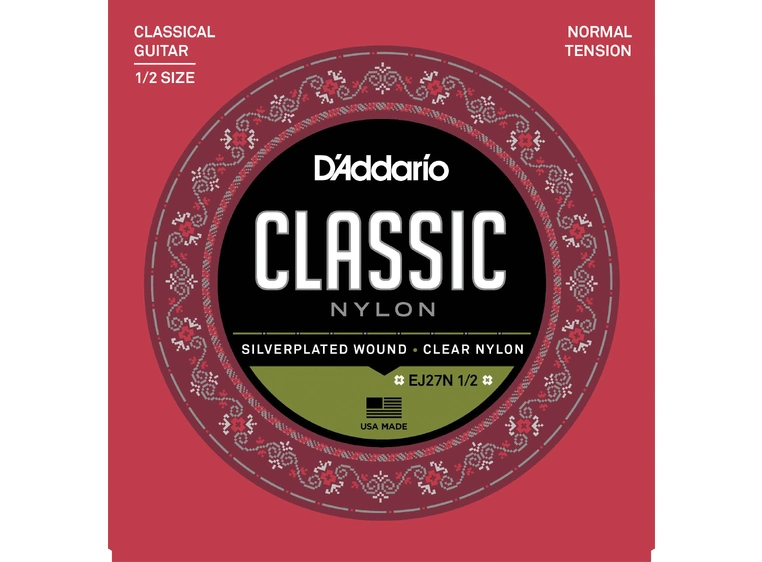 D'Addario EJ27N 1/2 Silver / Clear Nylon (029-045) Student Classics 
