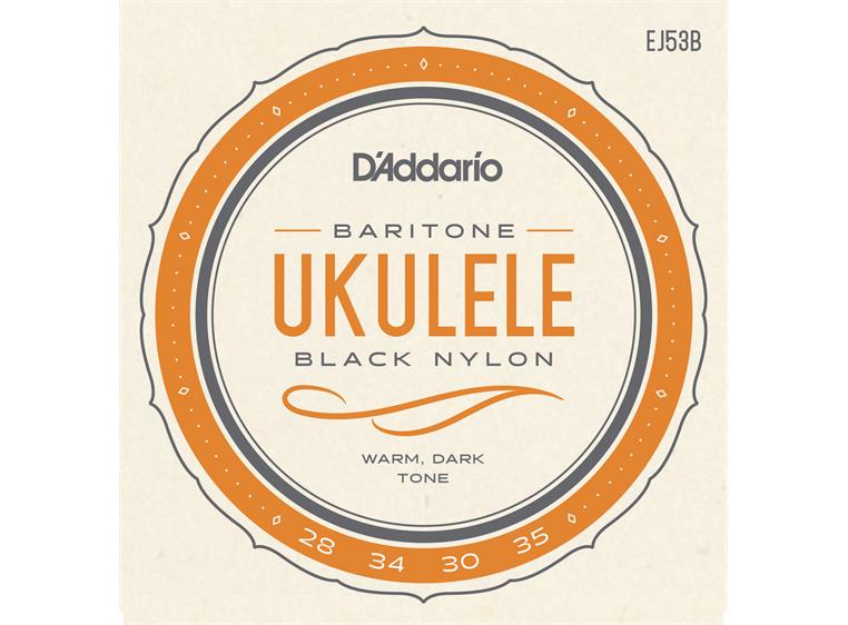 D'Addario EJ53B Hawaii Baritone Ukulele Strenger Black Nylon
