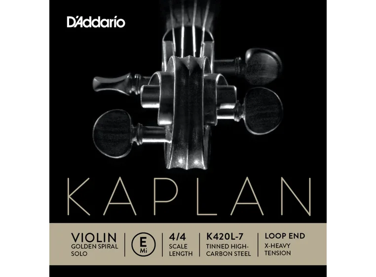 D'Addario K420L-7 Violin E String Kaplan Golden Spiral Solo loop end 20.4 