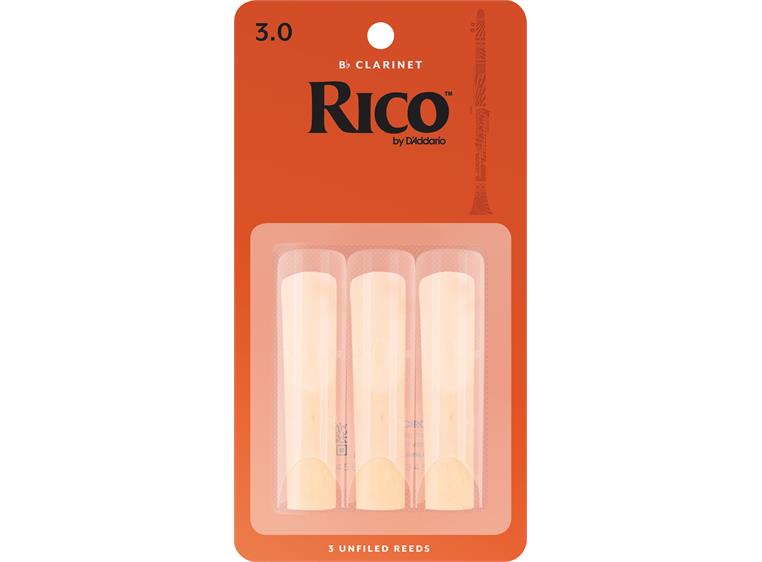 D'Addario RCA0330 Klarinett Flis Rico Bb Clarinet 3.0 3-pakning