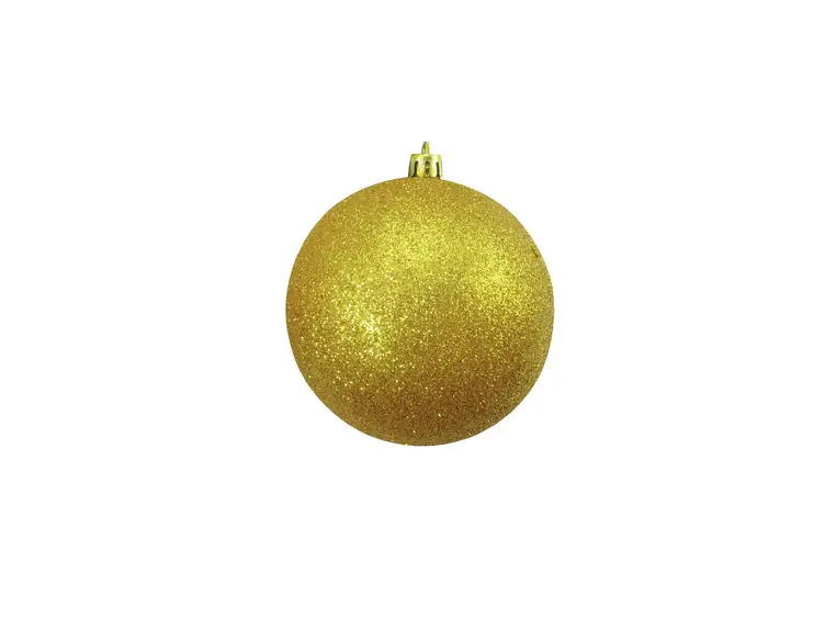 Europalms Deco Ball 10cm, gold, glitter 4x 