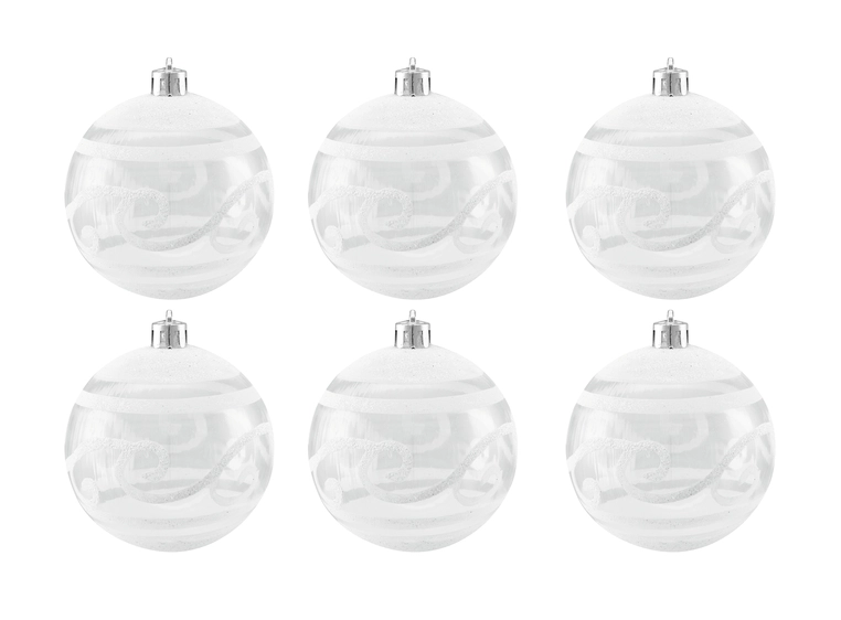 Europalms Julekule 7cm, clear diverse designs 6x 