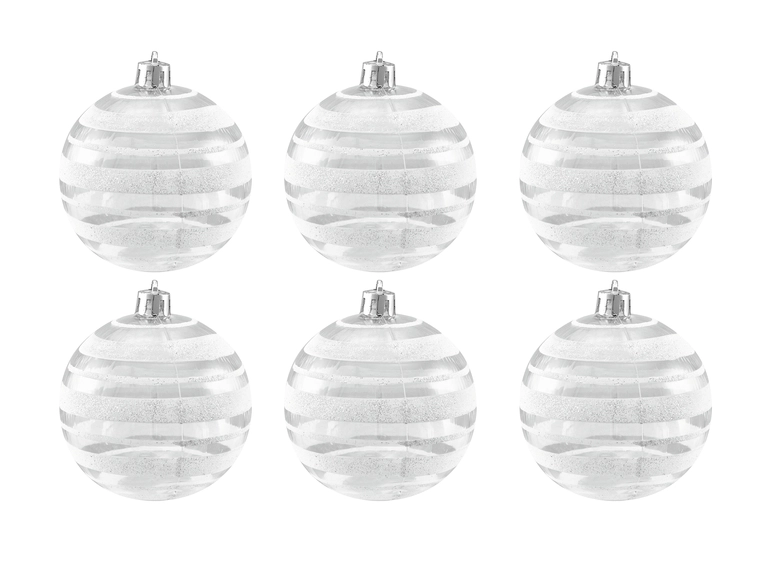 Europalms Julekule 7cm, clear diverse designs 6x 