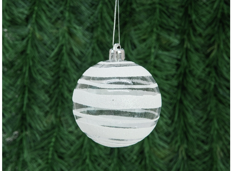 Europalms Julekule 7cm, clear diverse designs 6x 