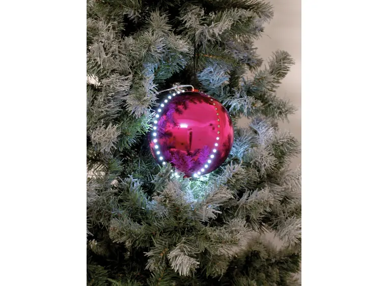 Europalms LED Snowball 8cm, pink 5x 