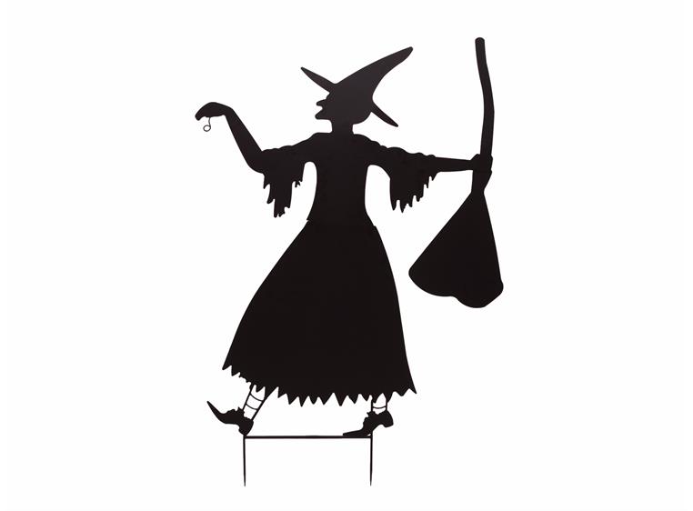 Europalms Slhouette Metal Witch with Broom, 140cm