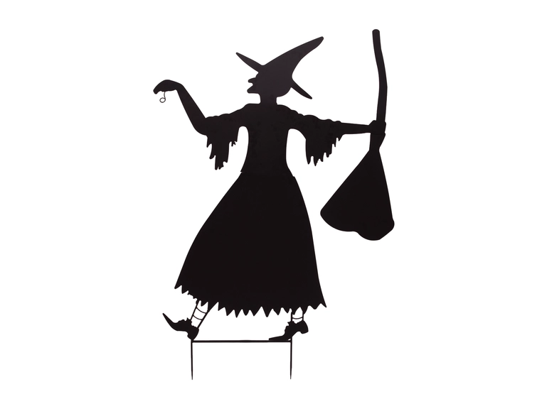 Europalms Slhouette Metal Witch with Broom, 140cm 