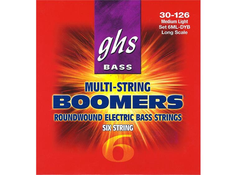 GHS 6ML-DYB Bass Boomers 6-String (030-126) Medium Light