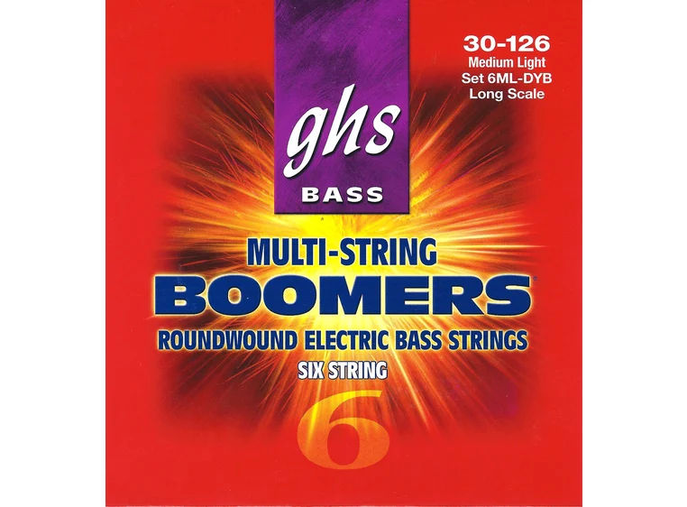 GHS 6ML-DYB Bass Boomers 6-String (030-126) Medium Light 