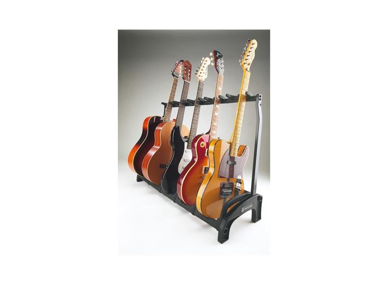 K&M 17515 Five guitar stand Guardian 5 black holds 5 guitars securely