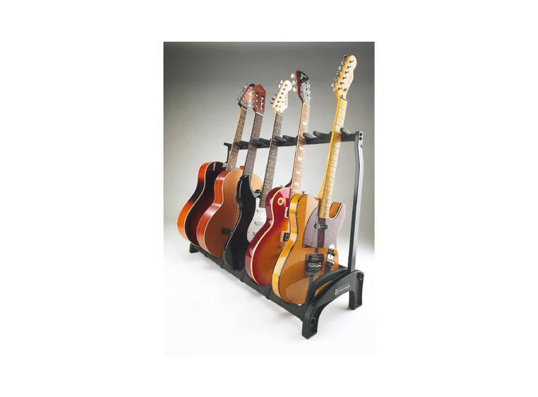 K&M 17515 Five guitar stand Guardian 5 black holds 5 guitars securely 