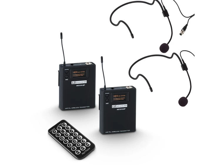 LD Systems ROADBUDDY 10 BPH 2 584-607Mhz Batteri, Bluetooth, 2x trådløs hodebøyle 