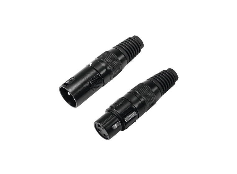 OMNITRONIC XLR socket/plug set 3pin black housing 5x 