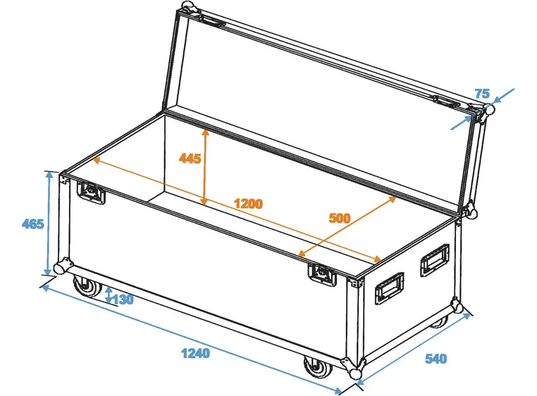 ROADINGER Universal case Profi 120x50x50cm wheels 