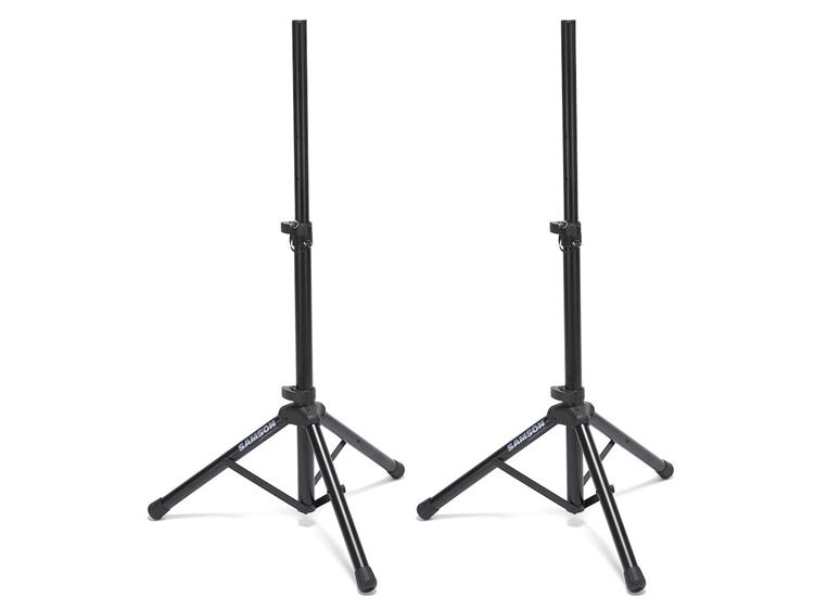 Samson SP50P Two heavy duty telescoping speaker stands with carry bag