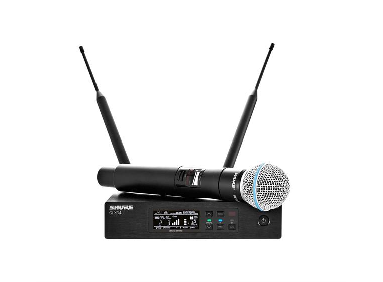 Shure QLXD24 trådløst system med Beta58 mikrofon H51(534-598 MHz)