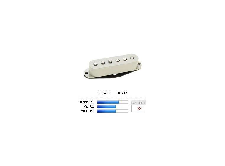DiMarzio DP217W Pickup Strat HS4  (YJM) White 