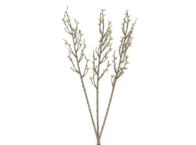 Europalms Berry spray glitter gold 85cm 3x 