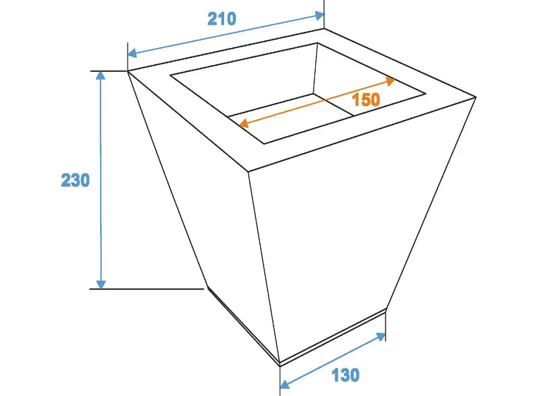 Europalms Flowerpot, zinc, 25cm square 