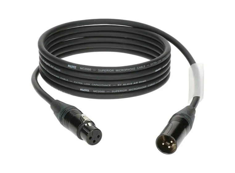 Klotz 3XM2T1M075 mik kabel m/sort krave 7,5m 
