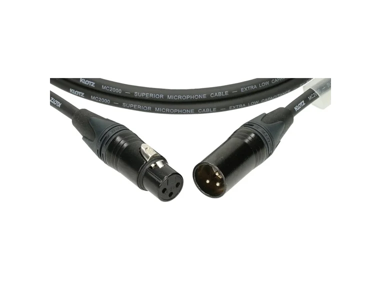 Klotz 3XM2T1M075 mik kabel m/sort krave 7,5m 