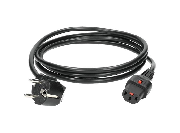 Klotz PIE-SL0200 fleksibel strømkabel 2m Schuko plug - IEC-Lock socket eurokabel