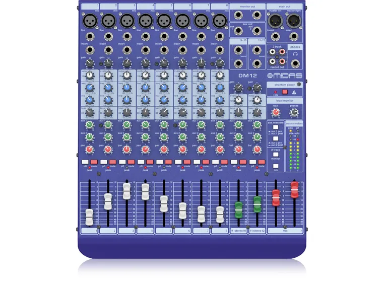 Midas DM12 12 Input Analogue Live and Studio Mixer with Midas Preamps 