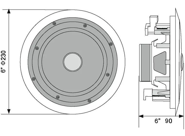 OMNITRONIC CST-6 2-Way Ceiling Speaker 