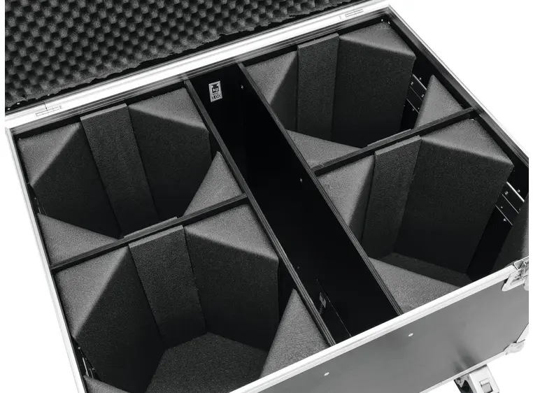 ROADINGER Flightcase 4x LED THA-100F/THA-120PC with wheels 