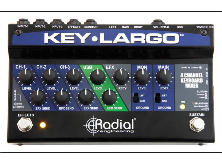 Radial Key-Largo keyboardmikser 