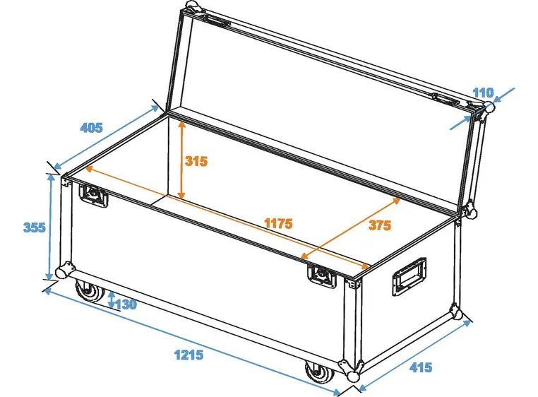 Roadinger Universal transport case R-7 120x40cm with wheels 