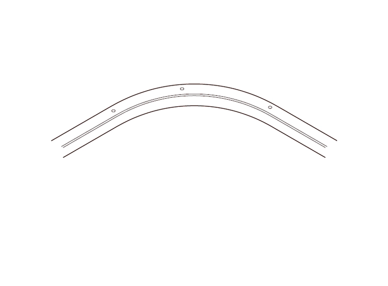 TOSO Supertrac Bue 500 mm, radius 90° sølv, 1,0m x 1,0m 
