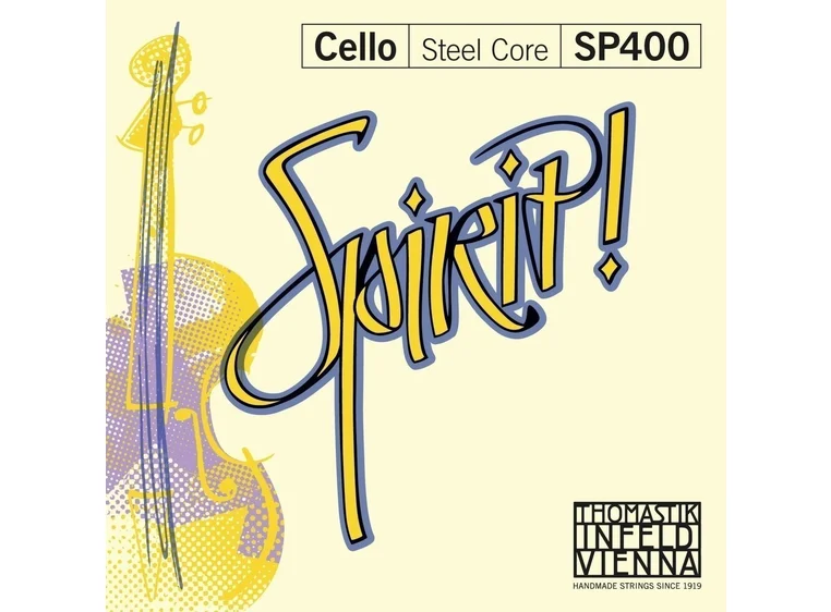 Thomastik SP400 For Cello Spirit! Set Steel core/chrome wound D-string 
