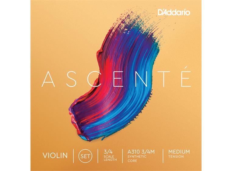 D'Addario A310 3/4M Violin Strings Ascenté Student Synth Set 3/4 Medium