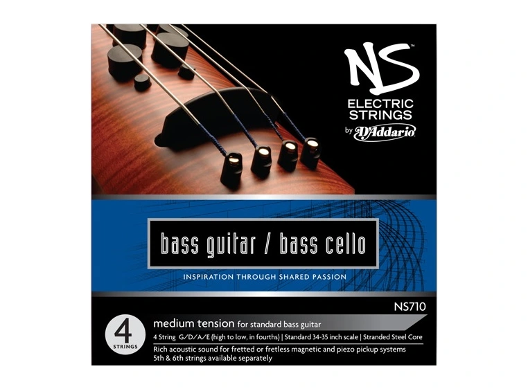 D'Addario NS710  Bass Cello Strings NS Electric Set (G, D, A, E) 