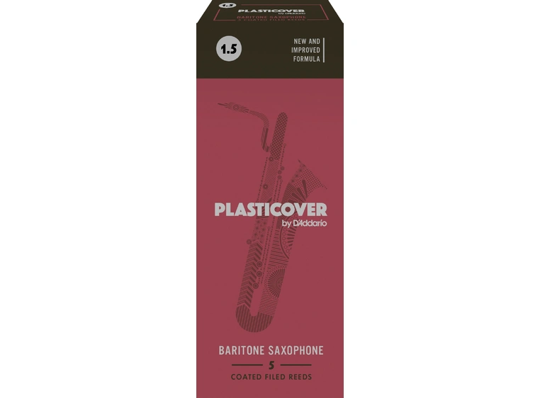 D'Addario RRP05BSX150 BarytonSax Flis Plasticover Baritone Sax 1.5 5 Pack 