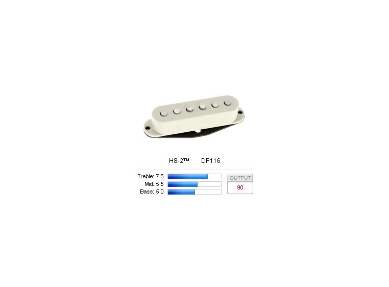 DiMarzio DP116W Pickup Strat HS-2 White 