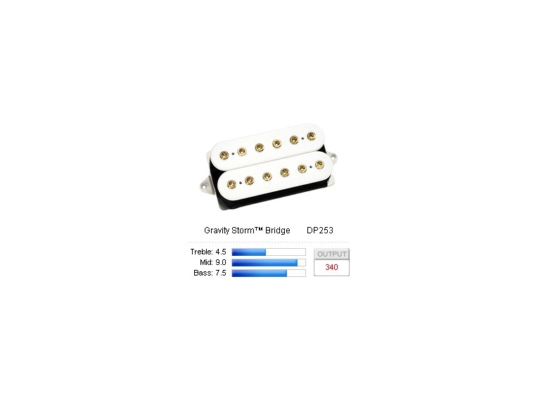 DiMarzio DP253FW Pickup Humbucker Gravity.Storm/Bridge F-Spaced White 