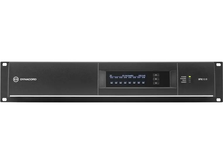 Dynacord IPX10.8 Forsterker Installasjon DSP 8x1250W/4ohm OMNEO/Dante 