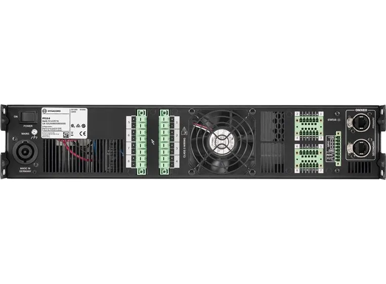 Dynacord IPX10.8 Forsterker Installasjon DSP 8x1250W/4ohm OMNEO/Dante 