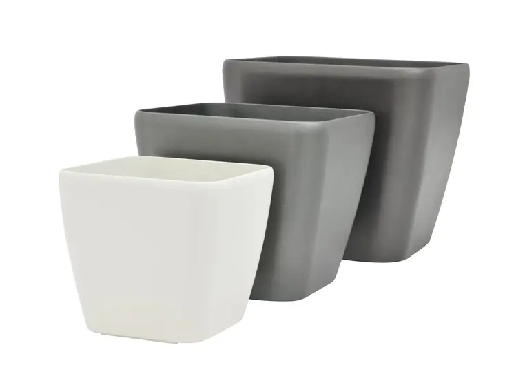 Europalms Deco pot LUNA-33 rectangular, silver 